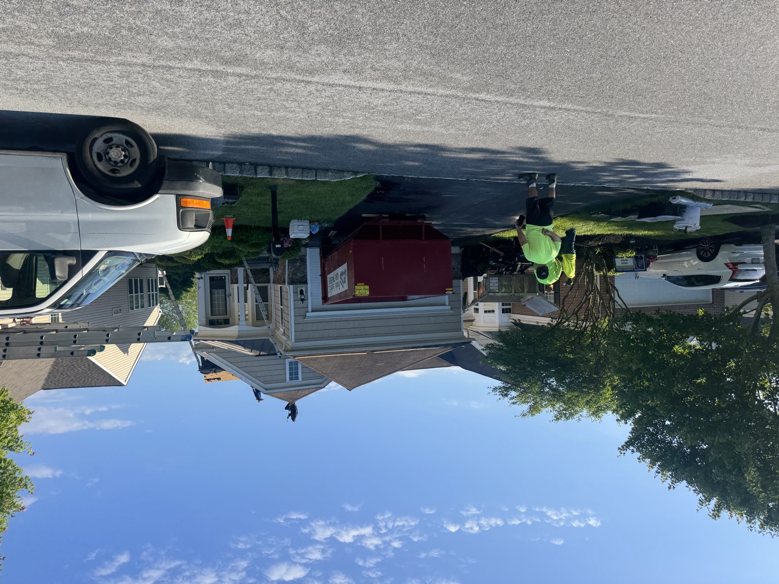Ridgeway Roofing crew and truck on a Berks County job site